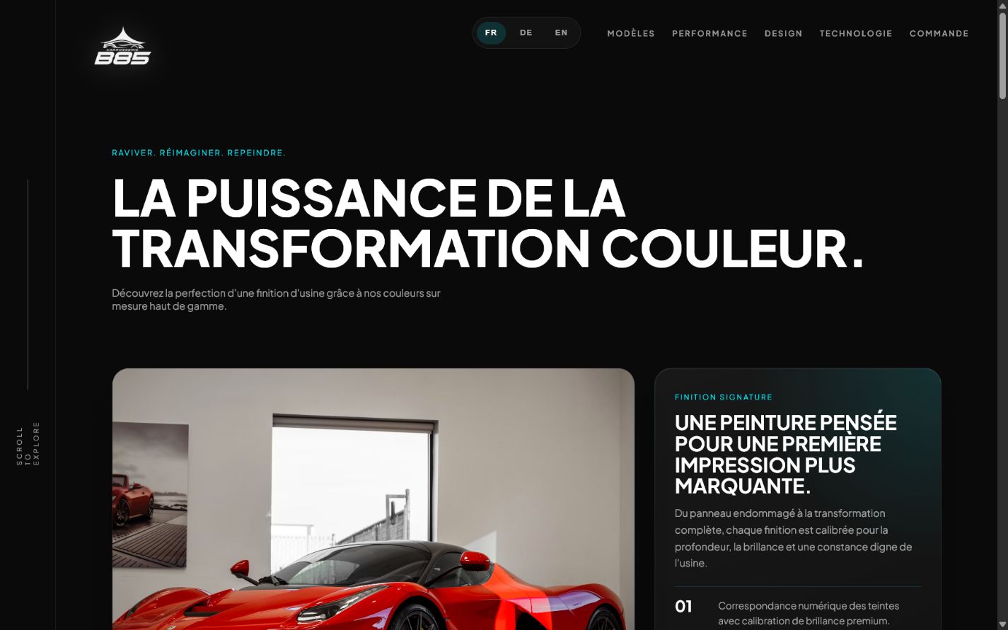 Carrosserie B85 website homepage