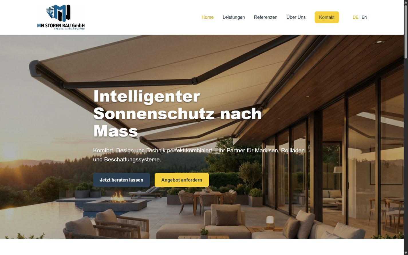 MN Storen Bau website homepage