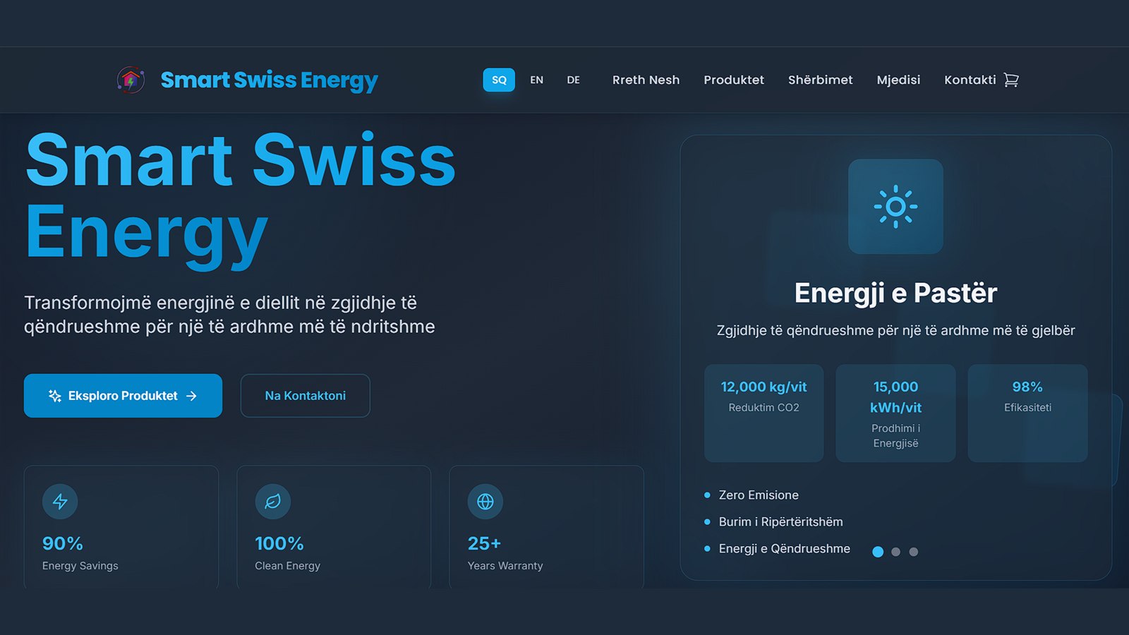 Smart Swiss Energy website homepage